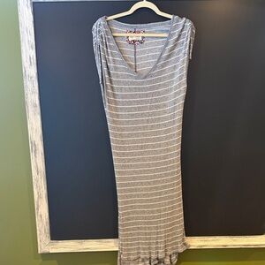 Saturday Sunday Striped Gray Maxi Dress